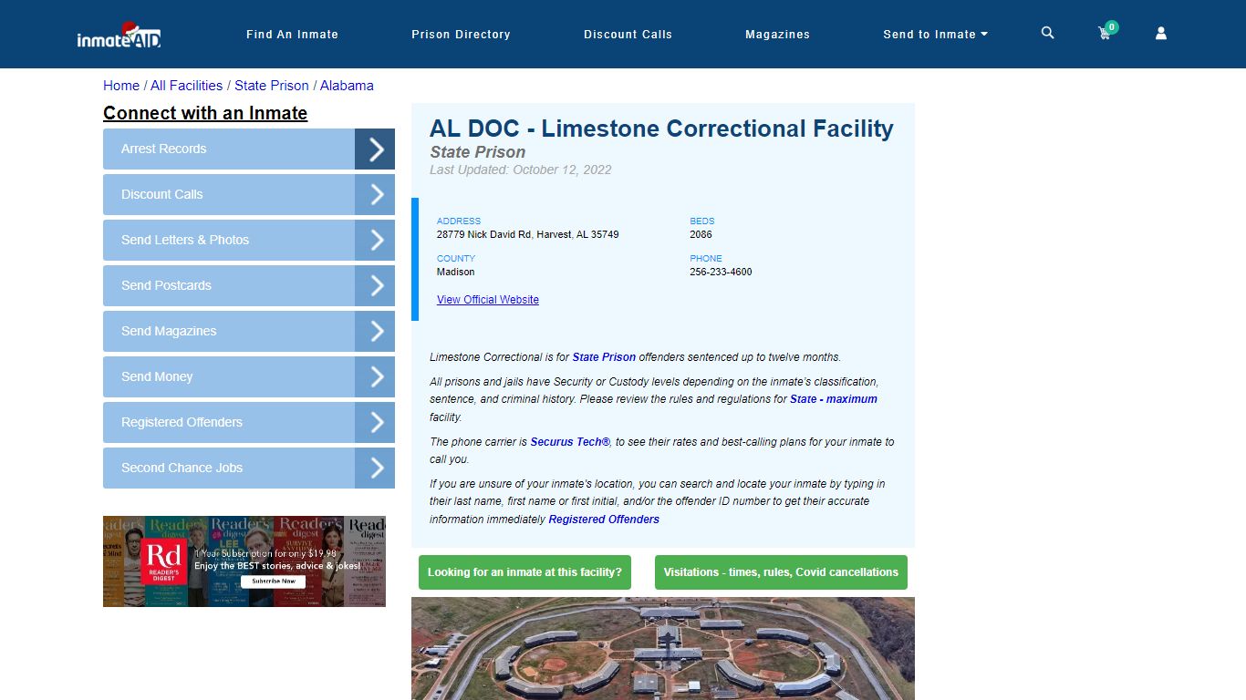 AL DOC - Limestone Correctional Facility - InmateAid