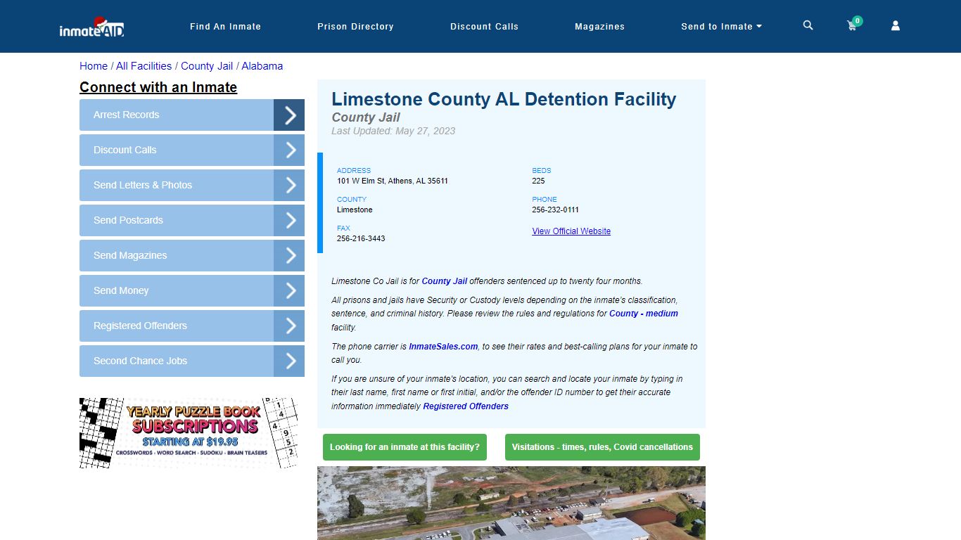 Limestone County AL Detention Facility - Inmate Locator - Athens, AL